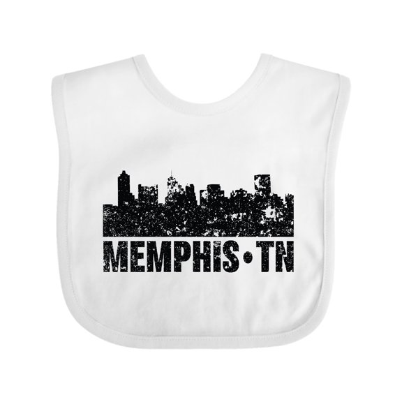 Inktastic Memphis City Skyline with Grunge Boys or Girls Baby Bib