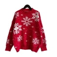 thumbnail image 5 of Suéter grueso de otoño e invierno con copos de nieve navideños, cuello redondo, manga larga, jersey de punto, 5 of 5