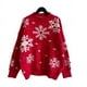 thumbnail image 5 of Suéter grueso de otoño e invierno con copos de nieve navideños, cuello redondo, manga larga, jersey de punto, 5 of 5