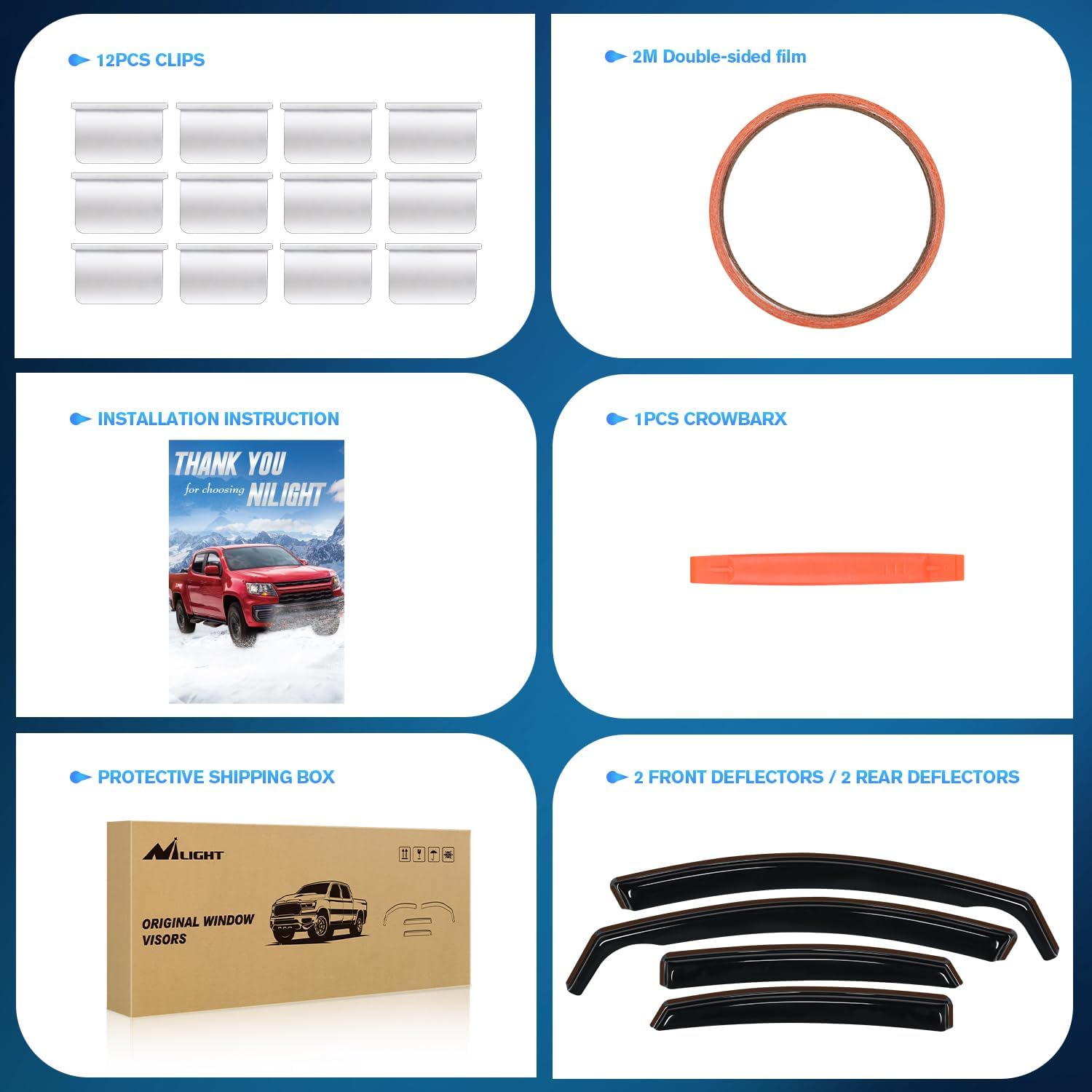 Nilight in-Channel Rain Guards for Kia Forte 2019 2020 2021 2022 2023 2024 2025, Vent Window Visors, Original Window Deflectors-4PCS