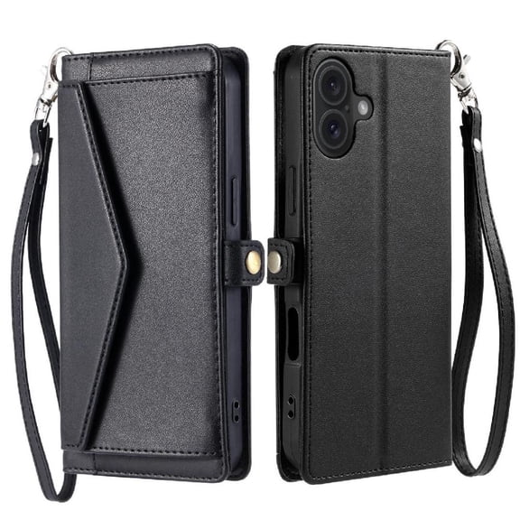 Wallet Crossbody Case for iphone 16 Card Holder Wallet Case for Women Rfid Blocking Zipper Bills Slot