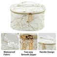 thumbnail image 3 of Unique Bargains Floral Makeup Bag Zipper Flower Cosmetic Pouch White, Gold Tone, 3 of 7