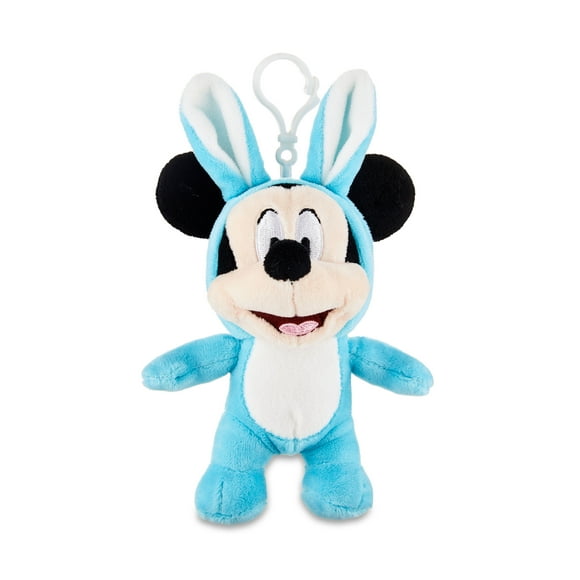 Disney's Mickey Mouse, Dressed as a Bunny Easter Plush Clip 5.9 inches Tall, Blue, By Ruz