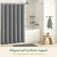 thumbnail image 2 of ComfiTime Fabric Shower Curtain with Hooks – 230 GSM Heavy-Duty Weighted-Hem Hotel Luxury Cloth Bathroom Curtain, Water-Repellent, Mold/Mildew-Resistant, Machine-Washable, 72 x 72, Embossed, Grey, 2 of 12