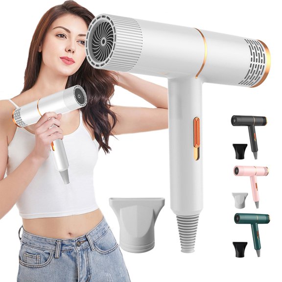 XMMSWDLA Foldable Professional Ionic Hair Dryer Portable Blow Dryer with Magnetic Diffuser Attachment for Curly Hair, Hair Dryer for Travel Salon