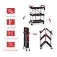 thumbnail image 3 of JoanKaren 3 Tier Folding Utility Service Cart with Wheels,Heavy Duty Collapsible Rolling Service Carts,Black, 3 of 9
