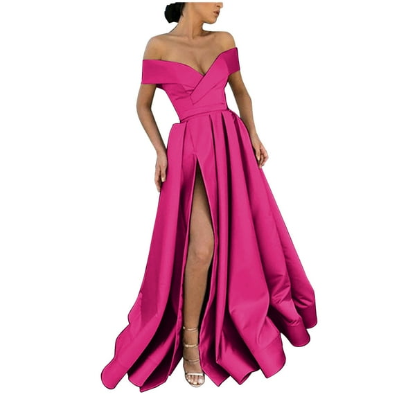 IROINNID Wedding Guest Dresses for Women Evening Night Party Dress Sleeveless Strapless Backless Elegant Formal Dress,Hot Pink