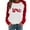 Red, variant on Valentines Day Gifts for Her Letter Print with Sleeve Round Neck Business Casual,Green,L