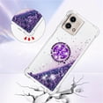 thumbnail image 5 of Quicksand Case for Motorola Moto G Stylus 5G (2023) for Women Girls, Glitter Sparkle Flowing Clear Soft TPU Liquid Cover with Bling Diamond Kickstand for Moto G Stylus 5G (2023) -Purple, 5 of 7