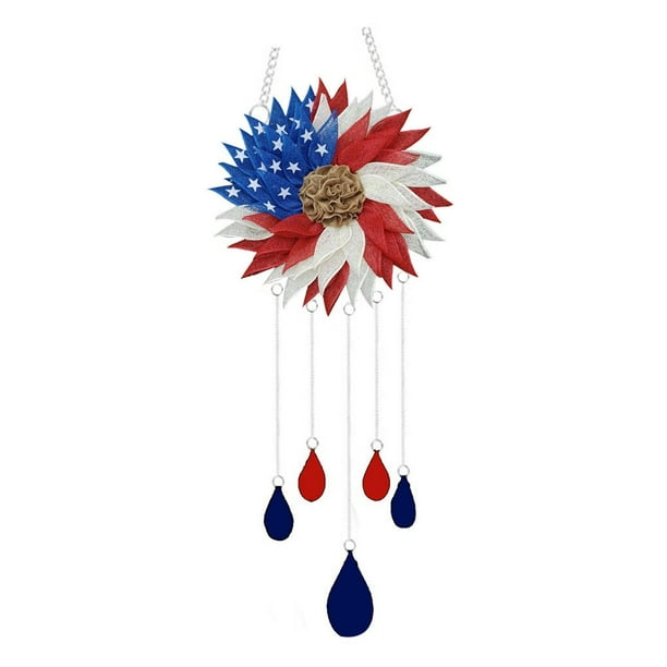 Advancent Campanas de viento de artificial para la puerta principal Decoración del Día Nacional de los Estados Unidos Decoraciones del Día de la Kits de decoración para fiestas Advancent HA013606-00