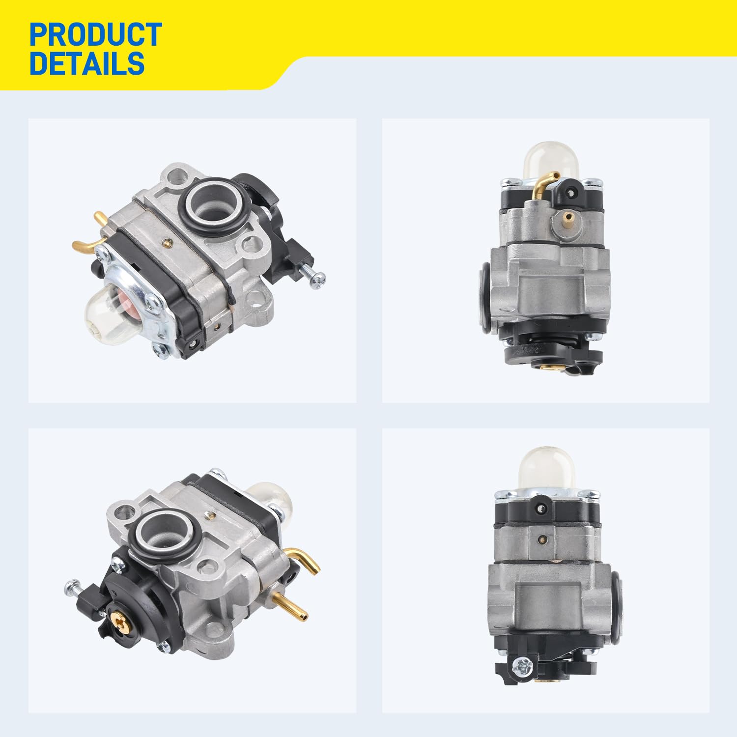 753-06258A Carburetor for Ryobi RY251PH RY252CS RY253SS RY254BC MTD 753-06258 2 Cycle 25cc Gas Craftsman Cultivator String Trimmer Brush Cutter 307160001 316299372 316773800