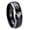 Black 2 Tone Polish Edge, variant on Capricorn Zodiac Dome Black And Rose Gold Tungsten Ring 10MM