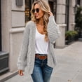 thumbnail image 5 of Womens Chunky Cable Knit Cardigan Sweaters Open Front Long Sleeve Slouchy Fall Outwear Coats, 2XL, 5 of 6