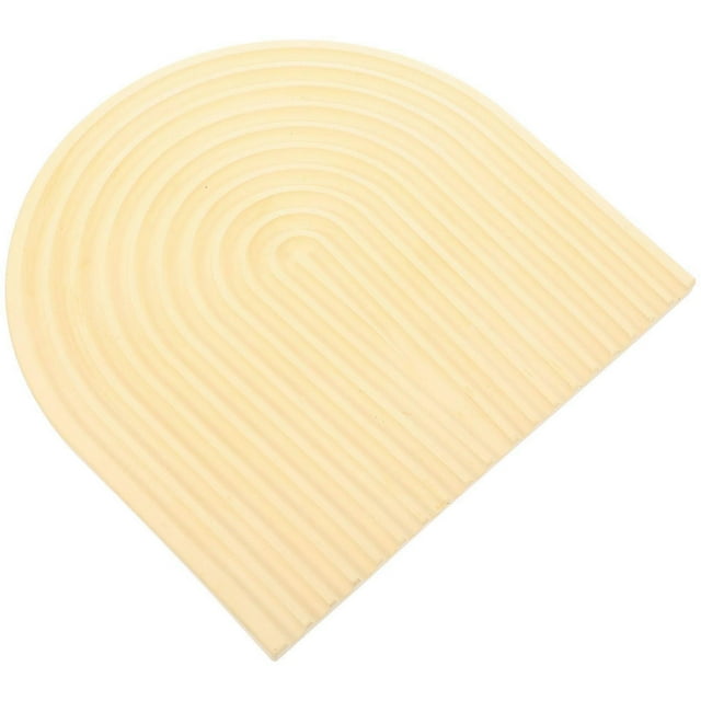 Dining Room Table Decor Plaster Food Tray Wave Lines Khaki 8.8×8.9×0.4in For Family 1Set