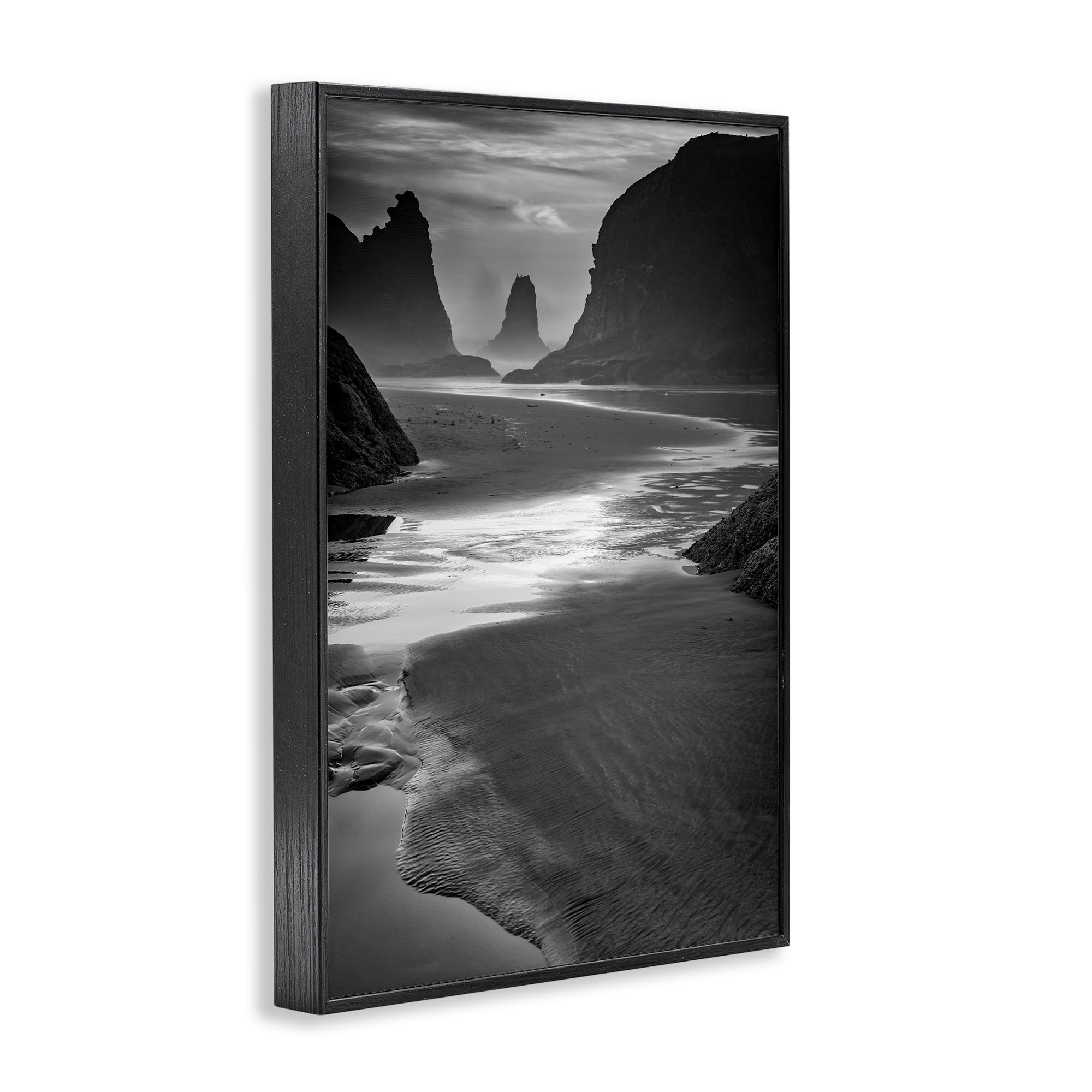 Stupell Industries Last Light On Bandon Beach Black Framed Giclee Art, design by Rick Berk