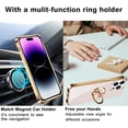 thumbnail image 2 of Compatible with iPhone 13 Pro Max Case 6.7” Slim Thin Silicone Cover with Ring Holder Magnetic Kickstand Shockproof Protective Phone Cases Soft TPU Bumper - Light Pink, 2 of 18