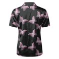 thumbnail image 6 of QASIEATN Women's Retro Shirt Women's Satin Printed Short Sleeved Shirt Vacation Style Shirt, 6 of 7