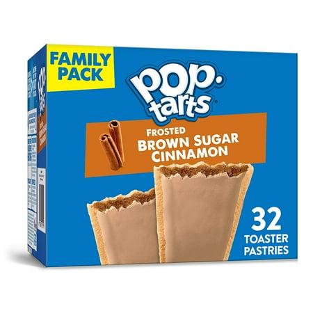 Kelloggs Pop-Tarts Frosted Brown Sugar Cinnamon - Toaster Pastries Breakfast For Kids Family Pack (32 Count)