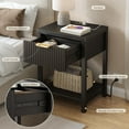 thumbnail image 4 of Lulive Night Stand Set 2, Fluted Nightstand with Charging Station, Wood Modern Bedside End Table with Storage Drawer for Bedroom, Save Space (Set of 2, Black), 4 of 18