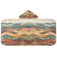 thumbnail image 5 of Yayeee Kids Hooded Towel with Hand Pockets Beach Soft Absorbent Bath Wrap 50 x 23.5 inch, Abstract Wavy Landscape, 5 of 5