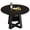 Black, variant on Gianna Extendable Round Dining Table for 4-8, Oval Dinner Table with Storage Shelf, Wood Pedestal Table, Black