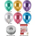 thumbnail image 2 of Colorful Party Balloons 100pcs 12inch Chrome Metallic Helium Balloons for Birthday Party Decoration and Arch Decoration Wedding Birthday Baby Shower C, 2 of 4