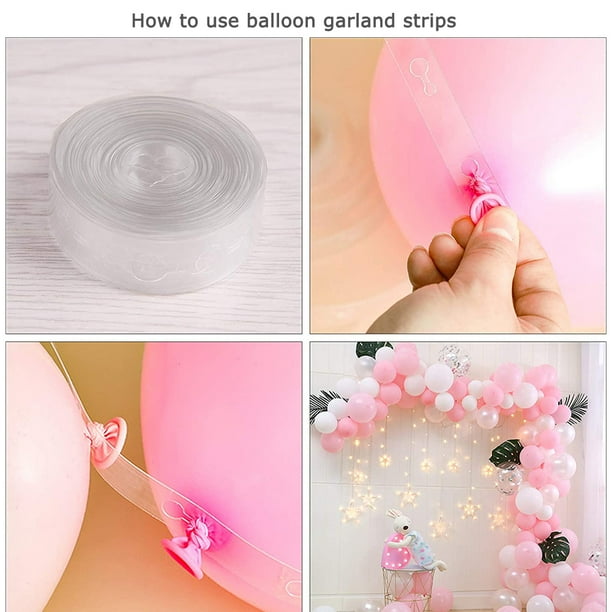 Yutou - Guirnalda Para Globos, Accesorios Para Globos, 3 Cadenas, 4 Herramientas Para Atar Globos, 20 Clips De Ciruela, 3 Rollos De Cinta De Seda, 4 Rollos De Cinta De Seda Para