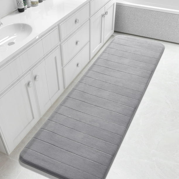 Alfombra de baño Yimobra, espuma viscoelástica, 72 x 24 cm, antideslizante, lavable, color gris