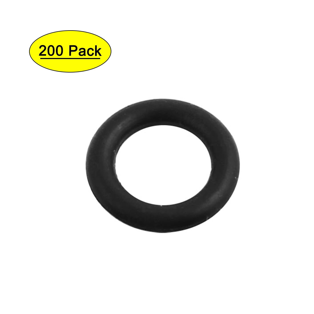 200 Pcs 8mm Inner Diameter Black Rubber Seal Rings Grommets 