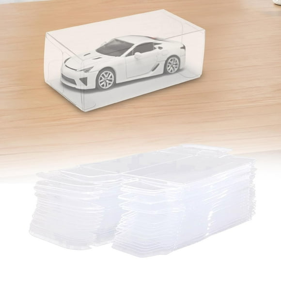Runquan 20x PVC Transparent Box Durable 1/64 Car Clear Cases for Toys Cars