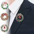 thumbnail image 1 of Christmas Tree Wreath Brooch Multicolor Green Beige Alloy Metal Pin Festive Holiday Party Corsage Accessory Exquisite Detailed Craftsmanship 1 Pc 3.9x3.9x1.5cm, 1 of 6