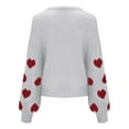 thumbnail image 6 of Valentines Sweater for Women Delicate Heart Print Crewneck Knit Sweater Ultra Soft Long Sleeve Pullover Smooth Feel Jumper Top Grey XXL, 6 of 6