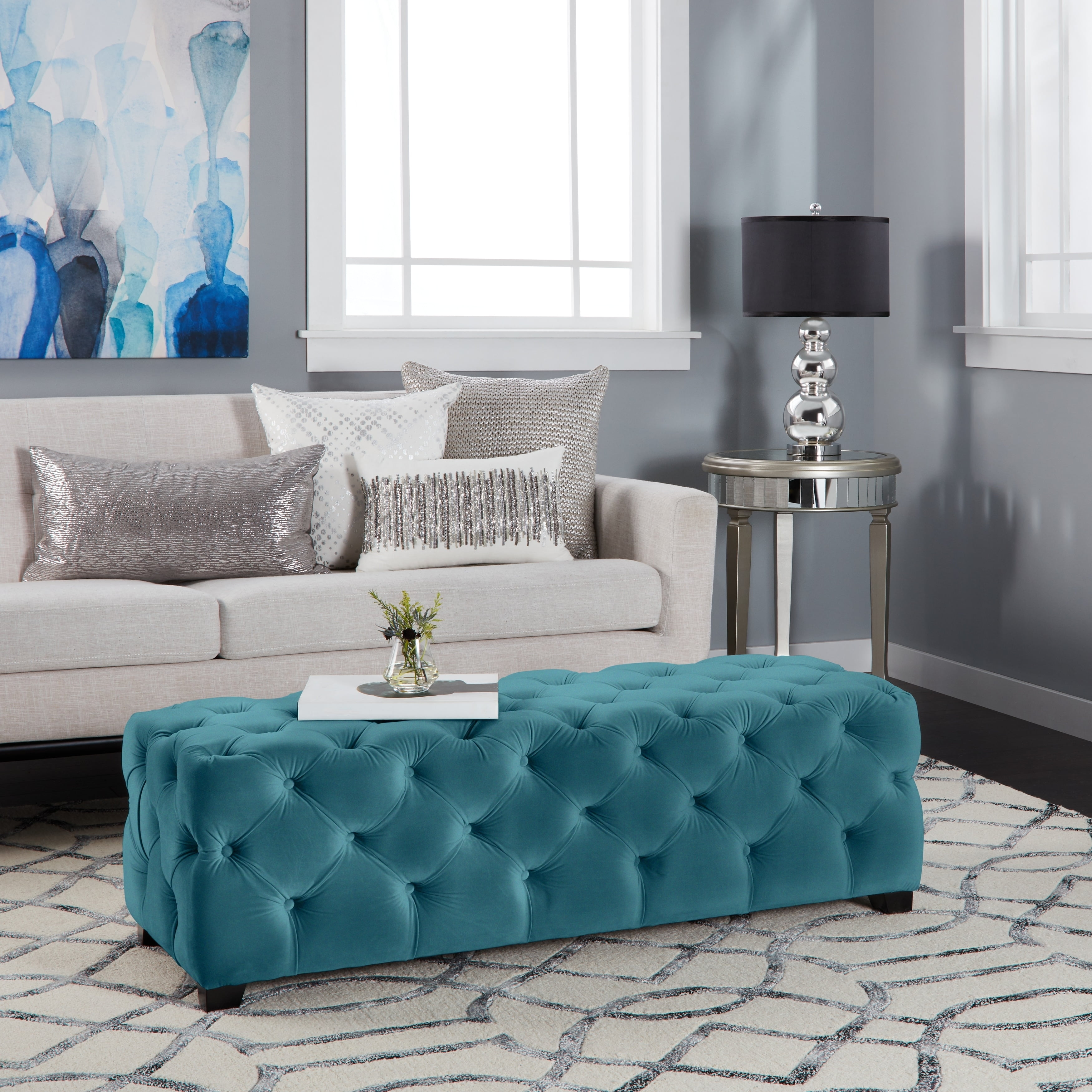 Christopher Knight Home Piper Tufted Velvet Fabric