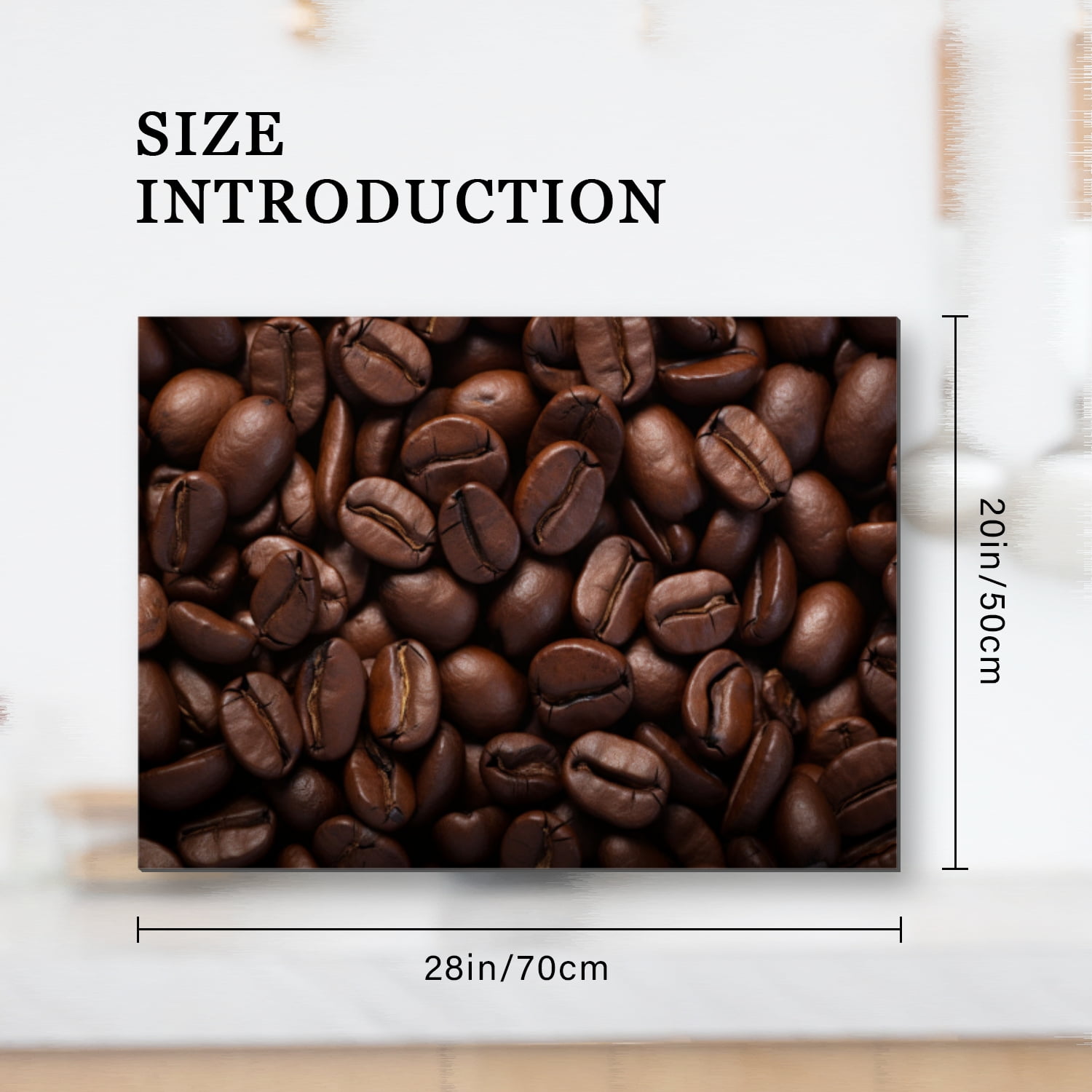 Square Ceramic Cooktop Cover, Coffee Beans Print Glass Induction Cooktop Protector Mat, Waterproof Dustproof Oilproof Stove Cover Pad for Kitchen RV (28×20 Inch)