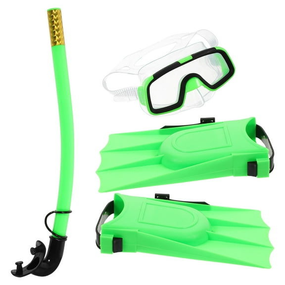 Hemoton 1 Set Kids Snorkeling Gear Set Wide View Snorkeling Goggles Diving Flippers