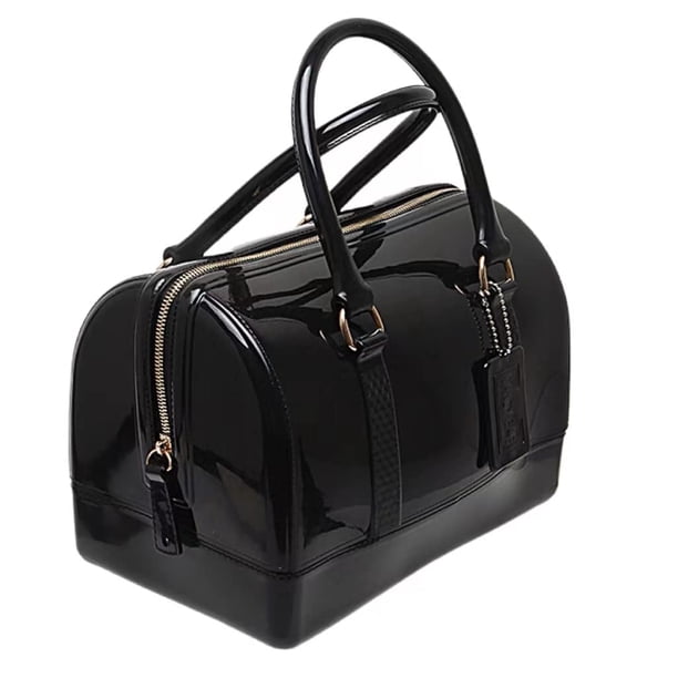 MIFORINES Bolso de mano con asa superior en forma de almohada de gelatina de verano para mujer, bolso de cristal transparente de Color caramelo