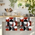 thumbnail image 2 of Red Grey, Kitchen Towels Set of 2, Abstract Retro Middle Century Geometric Art Soft Microfiber Dish Towels, Absorbent Quick-Dry Washable Dishcloths for Kitchen Cleaning, Drying Dishes, 18x28 Inches, 2 of 9