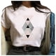 thumbnail image 1 of Puntoco Camiseta suelta de cuello redondo para mujer con estampado gráfico geométrico de moda para mujer Puntoco Puntoco-9, 1 of 9