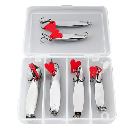 6pcs Spoons Metal Lures with Hook 7g-28g Trolling Fishing Baits S Shaped Spinner Baits