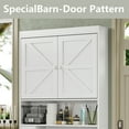 thumbnail image 6 of Furnihold Over The Toilet Storage Cabinet with Barn Doors, 32.3''W Farmhouse Bathroom Over Toilet Shelf Space Saver with Toilet Paper Holder, White, 6 of 7