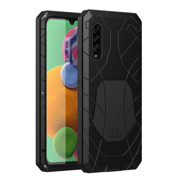 Funda de teléfono para Samsung Galaxy S20 A30s A50 A70 A80 A51 A71 A90 A42 A52 A72 M30s M31, cubierta de aluminio duro, Metal, vidrio templado Fivean unisex