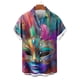 thumbnail image 2 of TaTaai ashion Men's Mardi Gras Turndown Collar Shirt, Printed Short-Sleeve Casual Button Top, Soft Fabric for Summer Casual Daily Outdoor Occasions Gift, 2 of 6