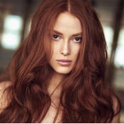 Long Wavy Wigs 26in, Jademall Auburn Wig for Women Synthetic Curly Hair Wigs Middle Part Heat Resistant Fibre for Daily Party Dance - Auburn Color
