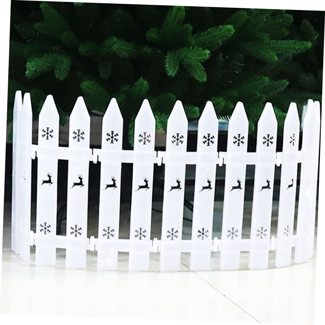FONDOTIN 30 Pieces White Plastic Garden Border Fence, Decorative Outdoor Fence for Christmas and Seasonal Yard Decoration