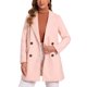 thumbnail image 1 of Abrigo de trench de longitud media con cinturón y doble botonadura para mujer Inspire Chic, talla XL, rosa claro, 1 of 8