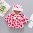 thumbnail image 2 of Abrigo Con Capucha Grueso De Invierno Para Niños Pequeños, Chaqueta Con Orejas De Oso De Peluche Para Niñas, Ropa De Abrigo Con Estampado De Corazón De Color Sólido Odeerbi  LM103-9146, 2 of 9