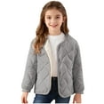thumbnail image 3 of PIWHJQK Boys Girls Long Sleeve Hoodless Leisure Coat Kids Quilted Silk Cotton Thicken Long Sleeve School Uniform Jacket Kids Coat, 3 of 6