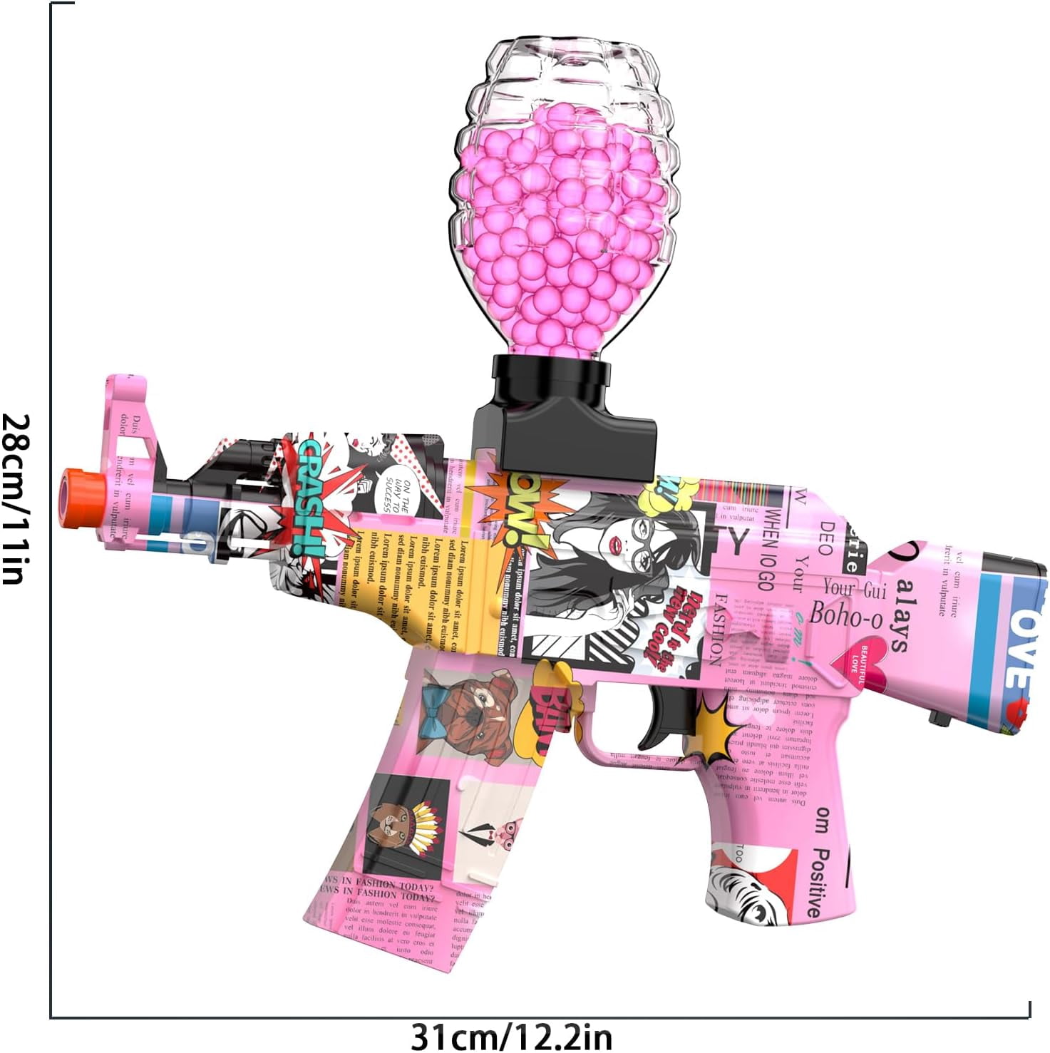 Hitnext Pro Electric Blaster with 50,000 Fluorescent Gel Balls Blaster Gun for Ages 14+ Teens Adults