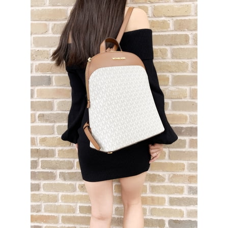 Michael Kors Emmy Signature PVC Large Dome Backpack Vanilla