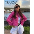 thumbnail image 5 of TRAFZA-Chaqueta de manga larga con botones para mujer, abrigo informal elegante con bolsillos frontales, moda de otoño, 5 of 5